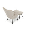 AK-L7285 CRM6 - Kreslo relaxačné s podnožkou, béžový menčester, čierne kovové nohy