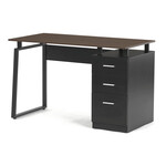 APC-3218 OAK - Stôl pracovný so šuplíkmi, 120x60x75cm, melamín, kov, orech/čierna, čierna