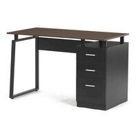 APC-3218 OAK - Stôl pracovný so šuplíkmi, 120x60x75cm, melamín, kov, orech/čierna, čierna