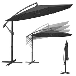 Záhradný slnečník, šedý, kov, ASL-E1116 GREY