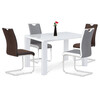 AT-3007 WT - Jedálenský stôl 135x80x76 cm, vysoký lesk biely