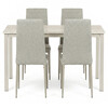 Jedálenský set so 4 stoličkami, 110x70x75cm travertín, ASE-1039 CRM2