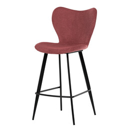 AUB-1068 RED2 - Stolička barová, červená látka, čierna podnož