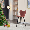 AUB-1068 RED2 - Stolička barová, červená látka, čierna podnož
