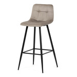 AUB-X7015 CAP2 - Stolička barová, cappuccino látka, štvornohá kovová podnož, čierny mat