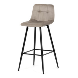 AUB-X7015 CAP2 - Stolička barová, cappuccino látka, štvornohá kovová podnož, čierny mat