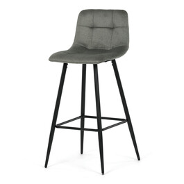 AUB-X7015 GRN2 - Stolička barová, zelená látka, štvornohá kovová podnož, čierny mat