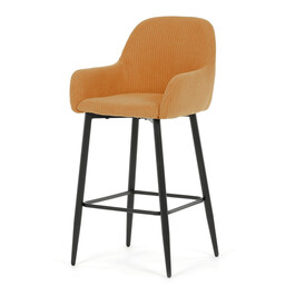 Barová stolička, žltá, látka, AUB-V4009 YEL6