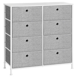 AUK-E1024 GREY - Komoda, 80x30x82 cm, MDF, kov, netkaná textília