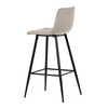 AUB-X7015 CAP2 - Stolička barová, cappuccino látka, štvornohá kovová podnož, čierny mat