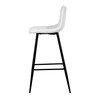 AUB-X7015 WT2 - Stolička barová, biela látka, štvornohá kovová podnož, čierny mat