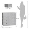 AUK-E1024 GREY - Komoda, 80x30x82 cm, MDF, kov, netkaná textília