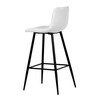 AUB-X7015 WT2 - Stolička barová, biela látka, štvornohá kovová podnož, čierny mat