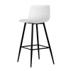 AUB-X7015 WT2 - Stolička barová, biela látka, štvornohá kovová podnož, čierny mat