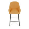 Barová stolička, žltá, látka, AUB-V4009 YEL6