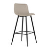 AUB-X7015 CAP2 - Stolička barová, cappuccino látka, štvornohá kovová podnož, čierny mat