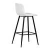 AUB-X7015 WT2 - Stolička barová, biela látka, štvornohá kovová podnož, čierny mat