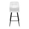 AUB-X7015 WT2 - Stolička barová, biela látka, štvornohá kovová podnož, čierny mat