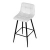 AUB-X7015 WT2 - Stolička barová, biela látka, štvornohá kovová podnož, čierny mat