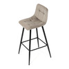 AUB-X7015 CAP2 - Stolička barová, cappuccino látka, štvornohá kovová podnož, čierny mat