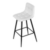 AUB-X7015 WT2 - Stolička barová, biela látka, štvornohá kovová podnož, čierny mat