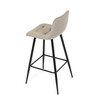 AUB-X7015 CAP2 - Stolička barová, cappuccino látka, štvornohá kovová podnož, čierny mat