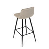 AUB-X7015 CAP2 - Stolička barová, cappuccino látka, štvornohá kovová podnož, čierny mat