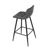 AUB-X7015 GREY2 - Stolička barová, šedá látka, štvornohá kovová podnož, čierny mat