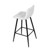 AUB-X7015 WT2 - Stolička barová, biela látka, štvornohá kovová podnož, čierny mat