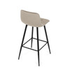 AUB-X7015 CAP2 - Stolička barová, cappuccino látka, štvornohá kovová podnož, čierny mat