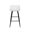 AUB-X7015 WT2 - Stolička barová, biela látka, štvornohá kovová podnož, čierny mat