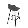 AUB-X7015 GREY2 - Stolička barová, šedá látka, štvornohá kovová podnož, čierny mat