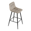 AUB-X7015 CAP2 - Stolička barová, cappuccino látka, štvornohá kovová podnož, čierny mat