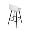 AUB-X7015 WT2 - Stolička barová, biela látka, štvornohá kovová podnož, čierny mat