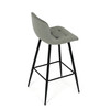 AUB-X7015 GRN2 - Stolička barová, zelená látka, štvornohá kovová podnož, čierny mat