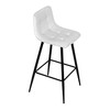 AUB-X7015 WT2 - Stolička barová, biela látka, štvornohá kovová podnož, čierny mat