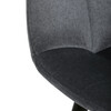 AUB-X7015 GREY2 - Stolička barová, šedá látka, štvornohá kovová podnož, čierny mat