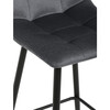 AUB-X7015 GREY2 - Stolička barová, šedá látka, štvornohá kovová podnož, čierny mat