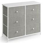 AUK-E1032 GREY - Komoda, 80x30x71 cm, MDF, kov, netkaná textília