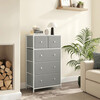 AUK-E1051 GREY - Komoda, 56x30x93?cm, MDF, kov, netkaná textilie