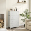 AUK-E1051 WT - Komoda, 56x30x93 cm, MDF, kov, netkaná textília