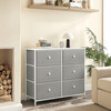 AUK-E1032 GREY - Komoda, 80x30x71 cm, MDF, kov, netkaná textília