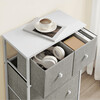 AUK-E1051 GREY - Komoda, 56x30x93?cm, MDF, kov, netkaná textilie