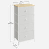 AUK-E1031 WT - Komoda, 45x30x92, MDF, kov, netkaná textília, dub, biela, biela