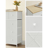 AUK-E1051 WT - Komoda, 56x30x93 cm, MDF, kov, netkaná textília