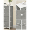 AUK-E1031 GREY - Komoda, 45x30x92?cm, MDF, kov, netkaná textília, biela, biela, šedá