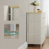 AUK-E1033 WT - Komoda, 80x30x71 cm, MDF, kov, netkaná textília