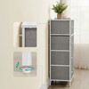 AUK-E1051 GREY - Komoda, 56x30x93?cm, MDF, kov, netkaná textilie