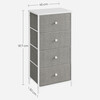 AUK-E1031 GREY - Komoda, 45x30x92?cm, MDF, kov, netkaná textília, biela, biela, šedá