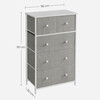 AUK-E1051 GREY - Komoda, 56x30x93?cm, MDF, kov, netkaná textilie